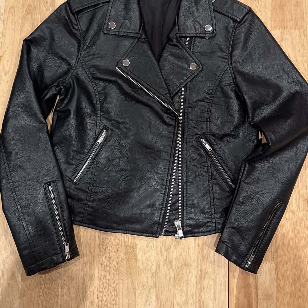 Leather biker jacket